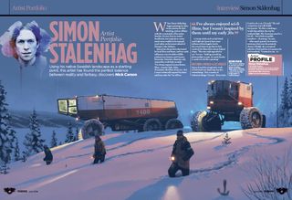 Spread of pages of Simon's art