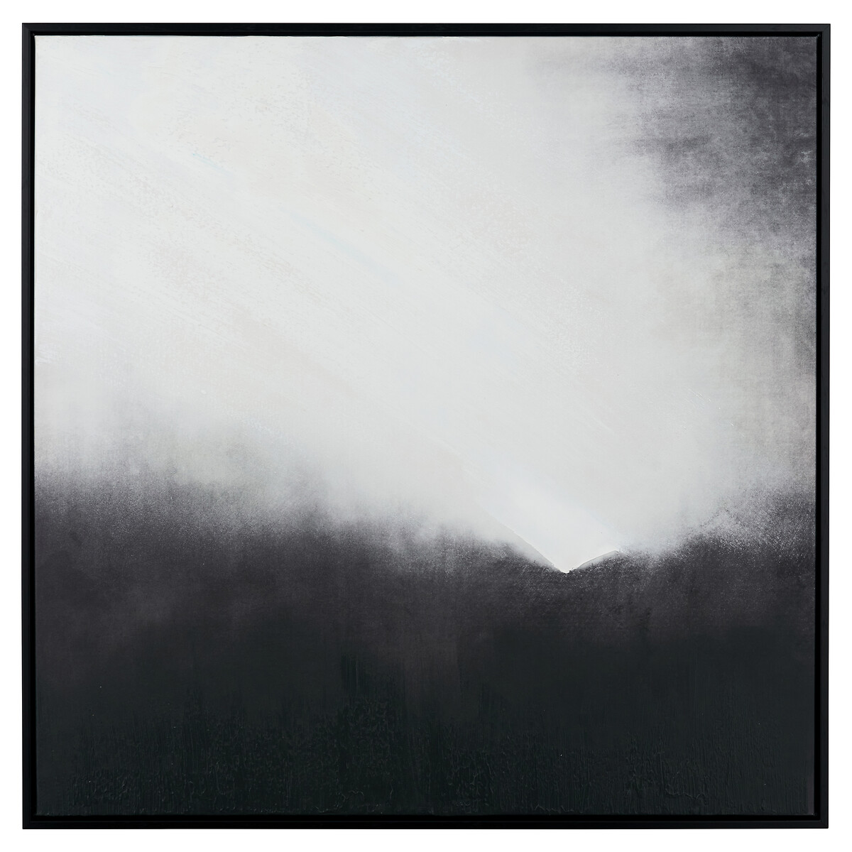 80 X 80cm Monochrome Abstract Square Canvas With Black Frame