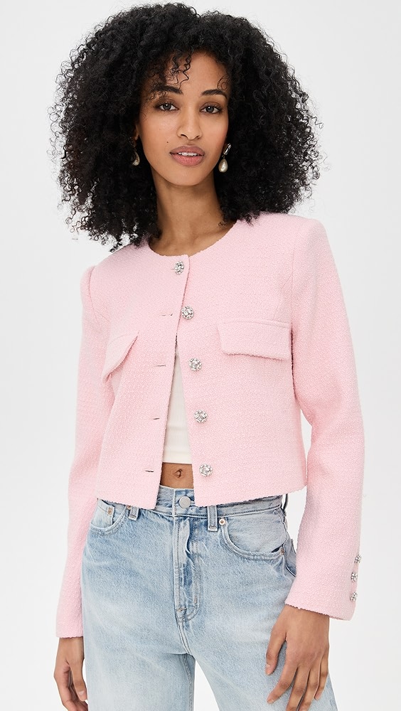 Endless Rose Tweed Buttoned Jacket