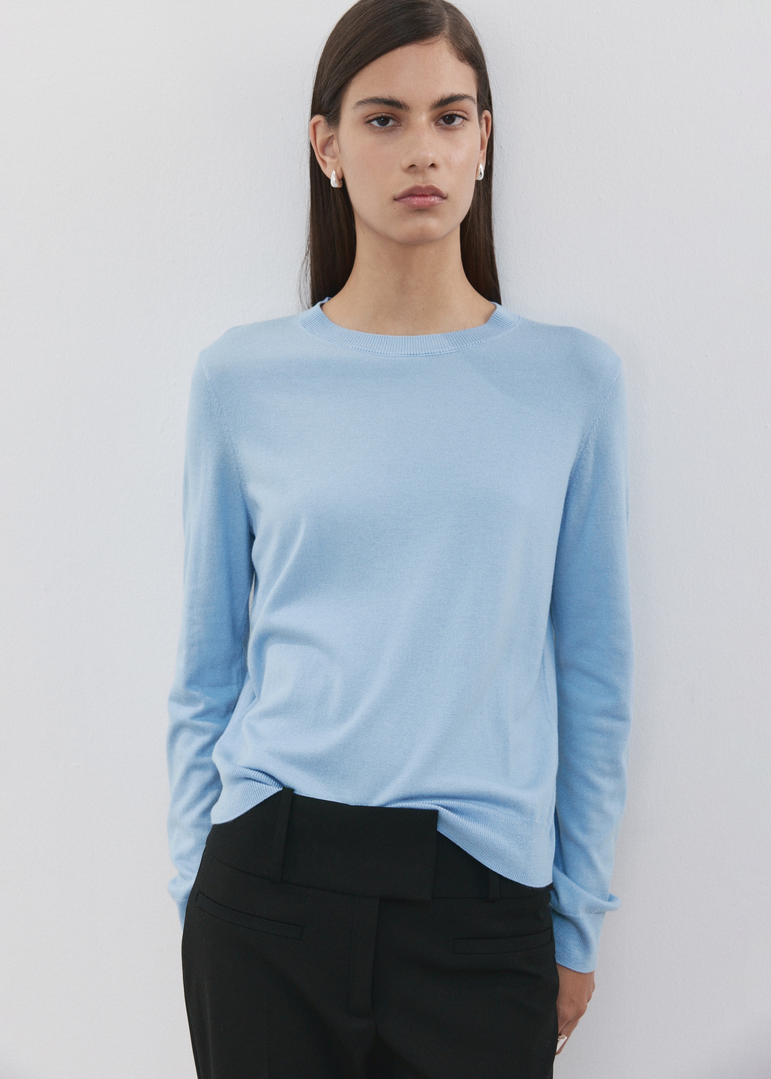 Round-Neck Knitted Sweater - Women | Mango Usa