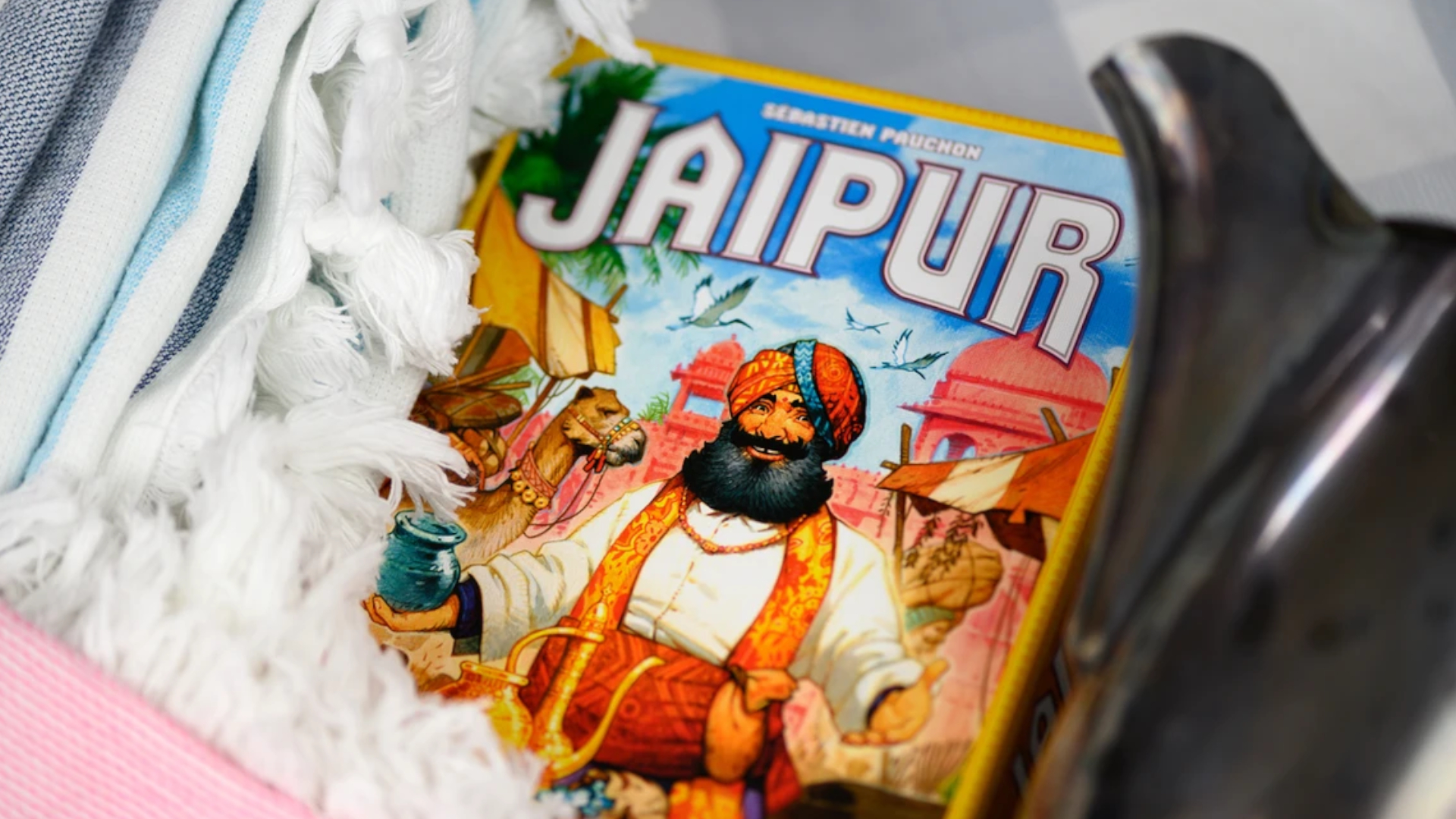 Jaipur box on a rug in a promo image