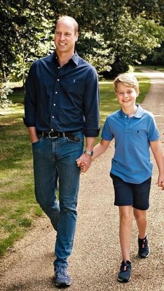 Prince William and Prince George in the Christmas card photo for 2022