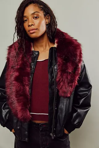 Free People Jagger Faux Fur Collar