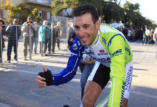 Vincenzo Nibali (Liquigas-Cannondale) can't hide his delight at winning Tirreno-Adriatico.