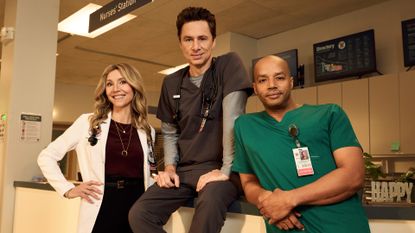 Sarah Chalke, Zach Braff, Donald Faison in Scrubs season 10