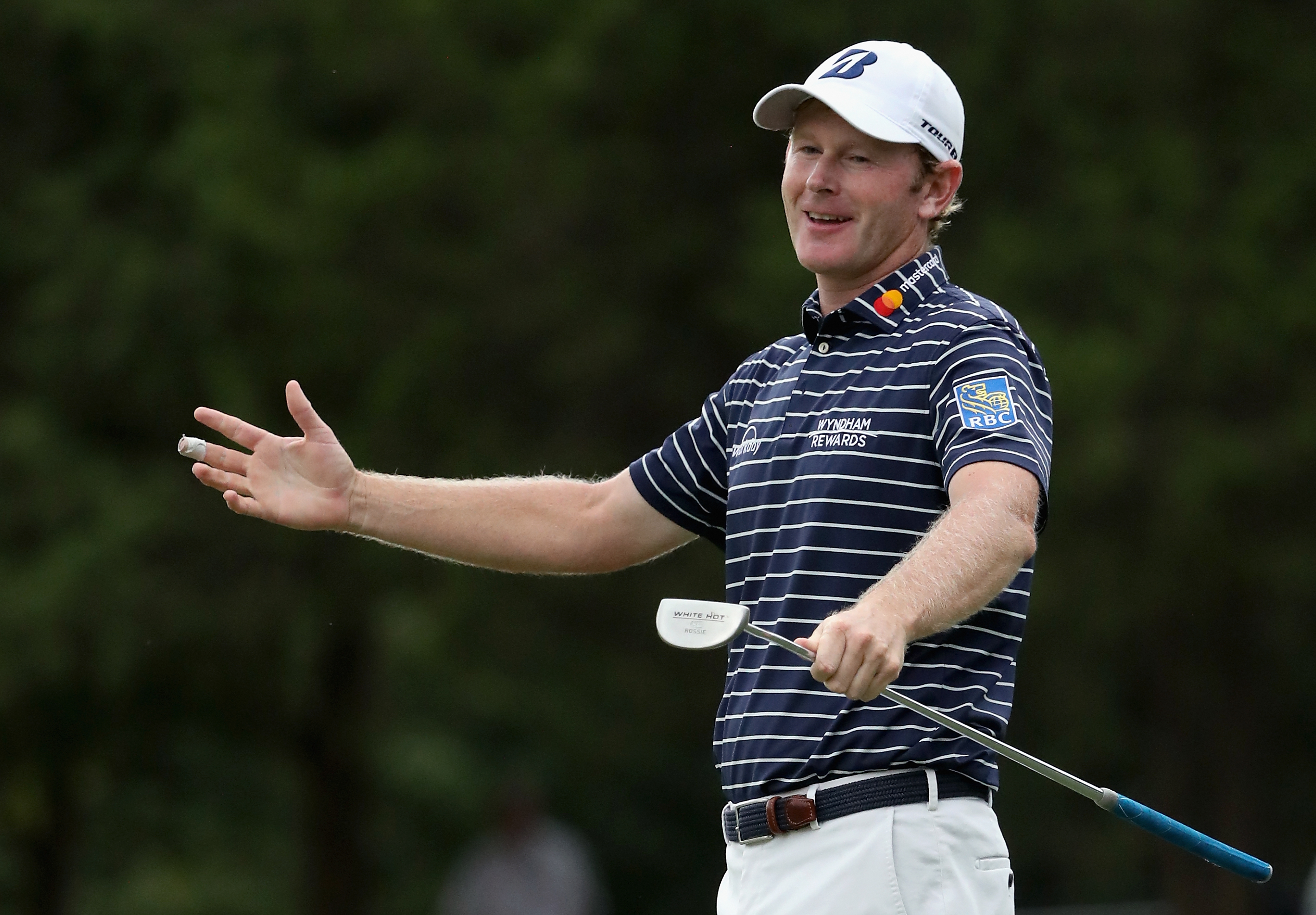 during the final round of the Wyndham Championship at Sedgefield Country Club on August 19, 2018 in Greensboro, North Carolina.