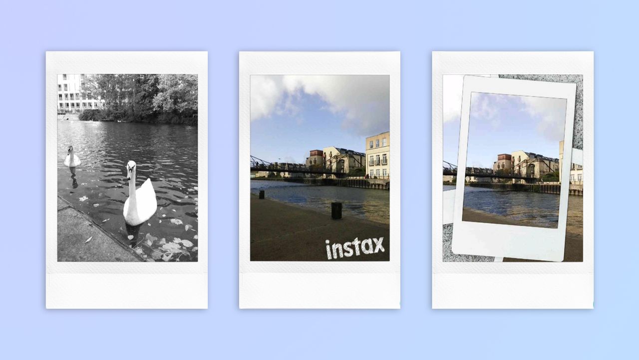 Instant photo prints taken on a Fujifilm Instax mini LiPlay Plus hybrid instant camera
