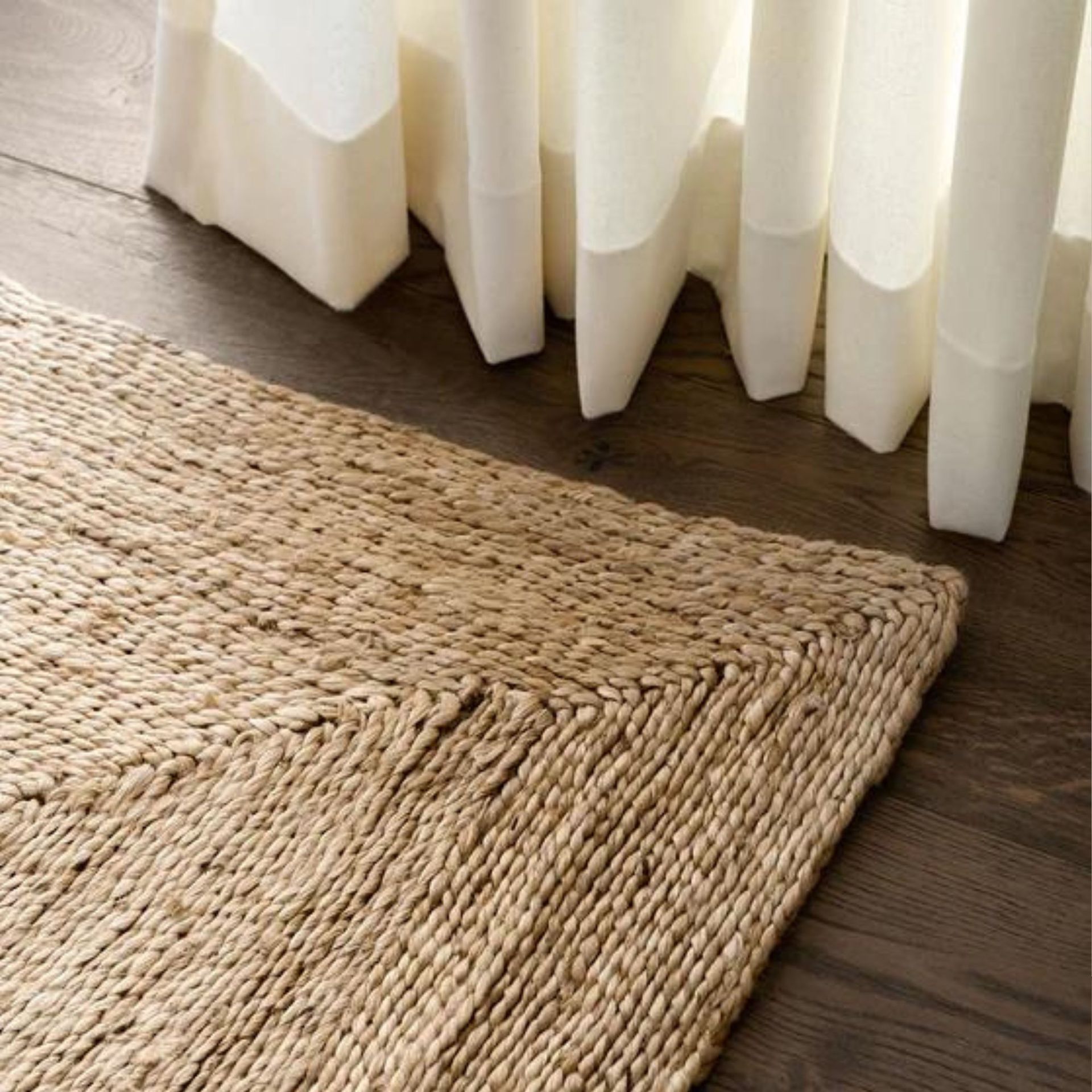 A braided jute rug