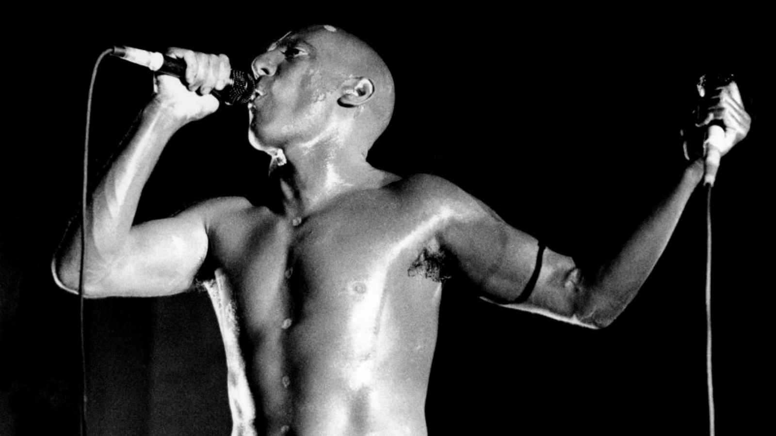 Tool frontman Maynard James Keenan performing live in 1997.