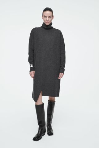 Asymmetric Merino Wool Dress