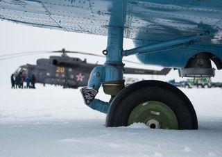Russian MI-8 Helicopter Wheel in Snow