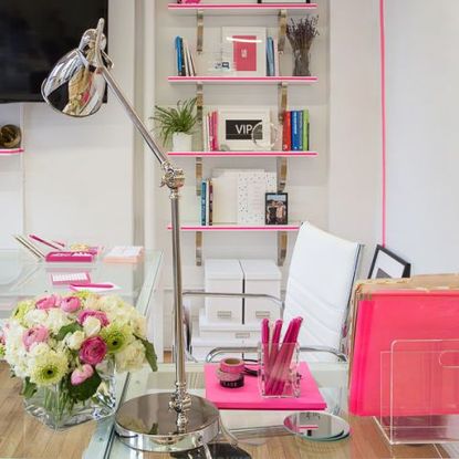 Room, Interior design, Pink, Furniture, Shelving, Home, Shelf, Interior design, House, Peach,