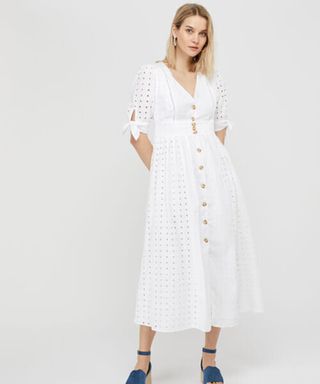 Dolly schiffli midi dress white, £70.00, Monsoon