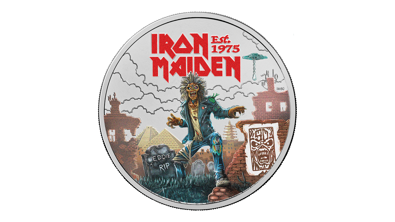 Iron Maiden commemorative coin featuring Eddie