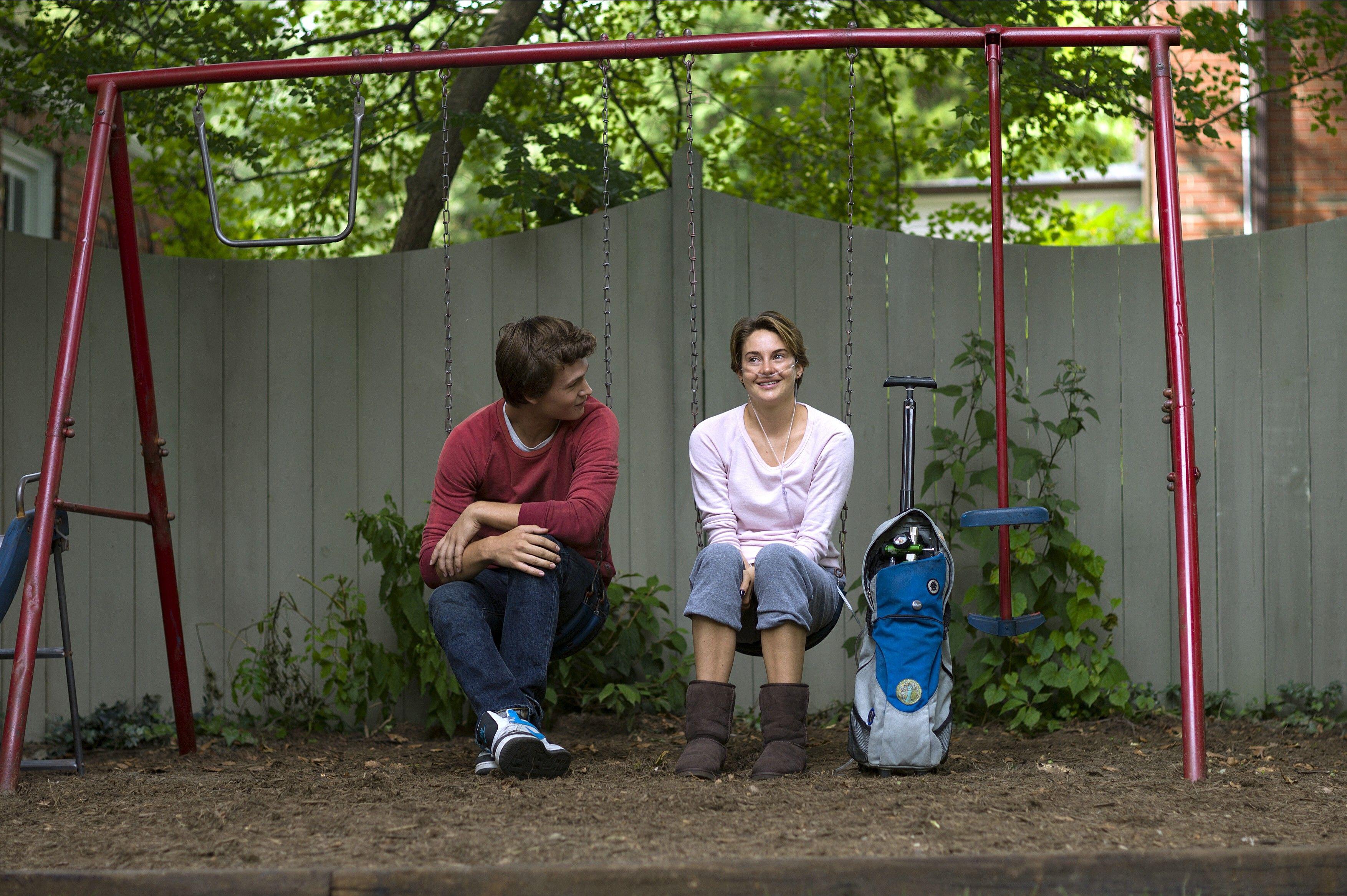 Shailene Woodley stars as Hazel and Ansel Elgort as Augustus in The Fault in Our Stars