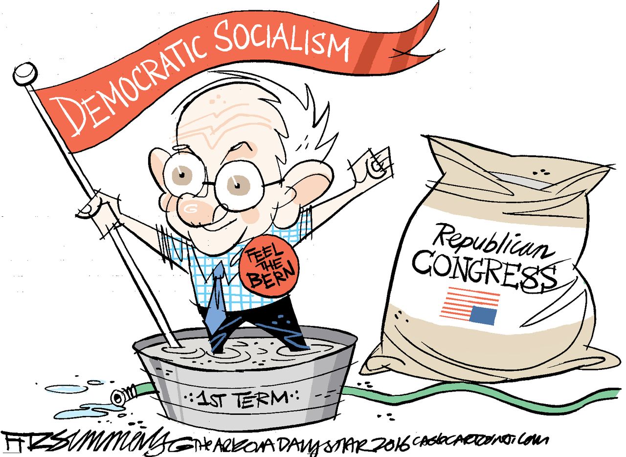 Political Cartoon U.S. Bernie 2016