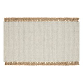 Cotton Jute Accent Rug With Tassels