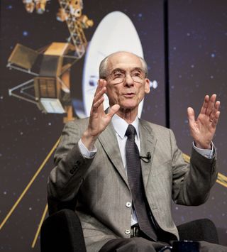 Voyager project scientist Ed Stone discusses the mission at NASA Headquarters in Washington, D.C., in April 2011.