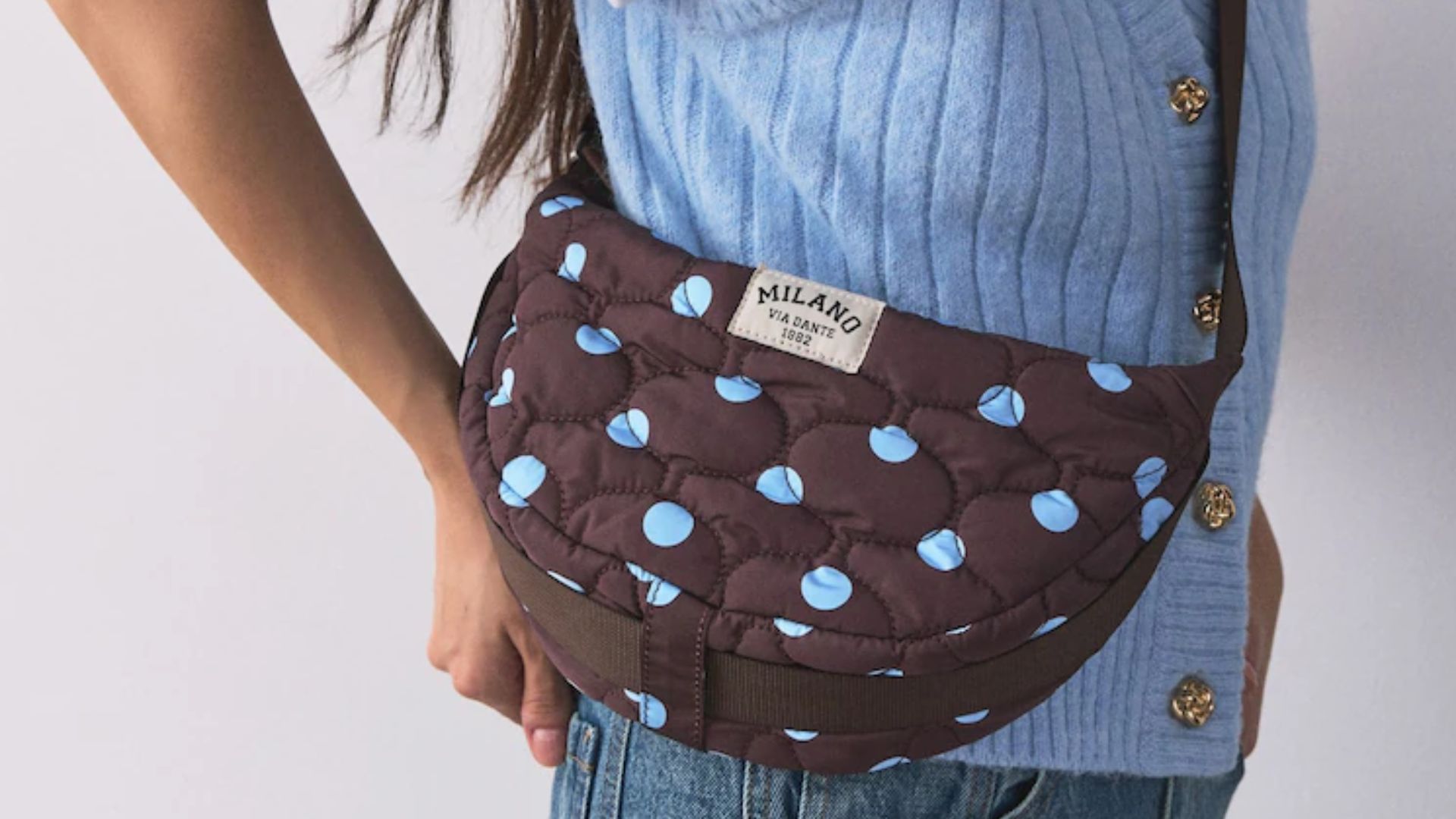 Next, polka dot crossbody bag