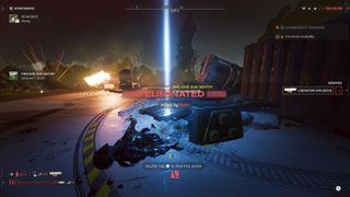 The player killed by one of their own stratagems in Helldivers 2.