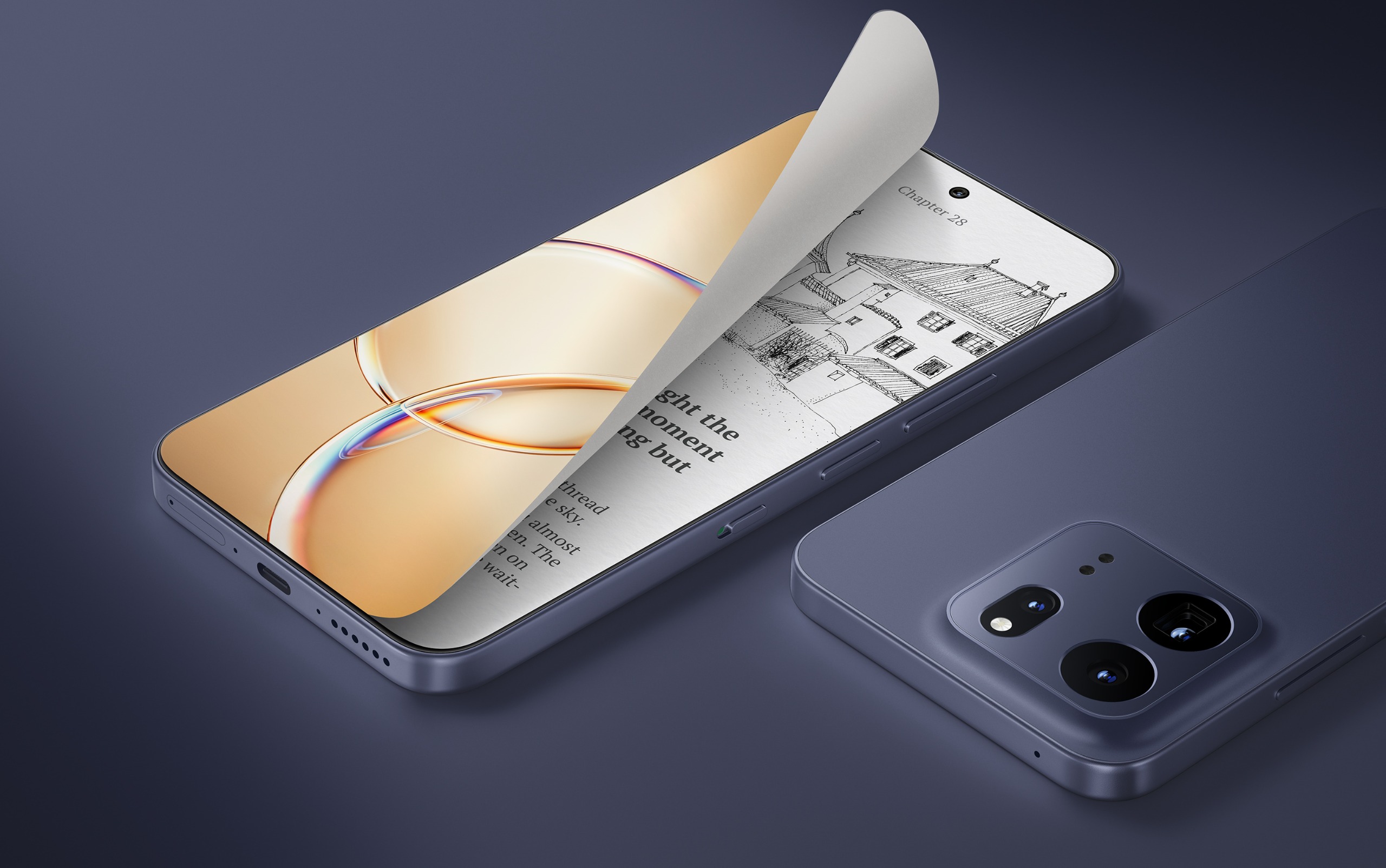 An illustration of the TCL P80 Ultra's NXTPAPER display