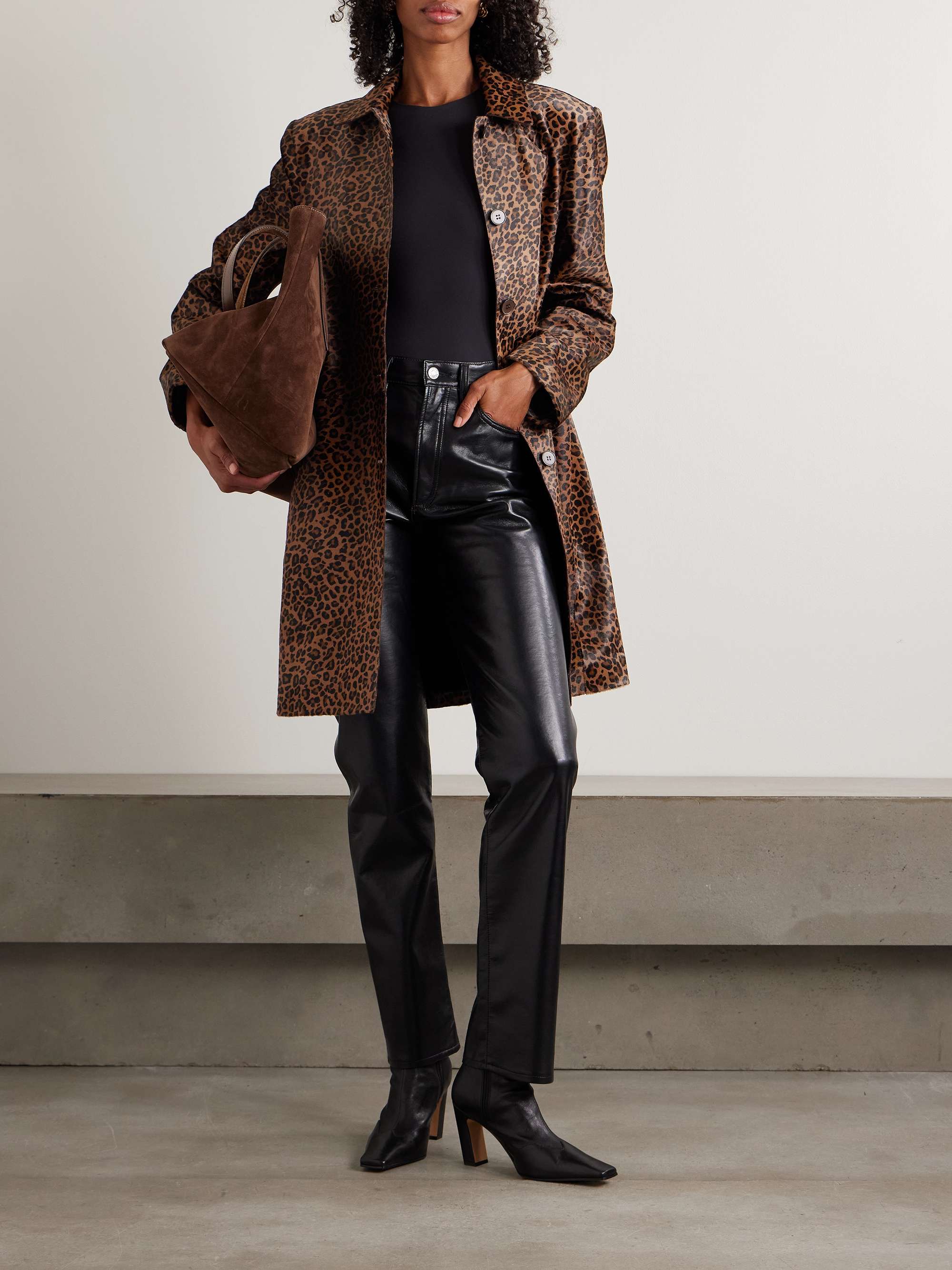 Leopard-Print Calf Hair Coat