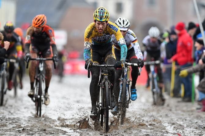 Kevin Pauwels powers through the bog at Bpost Bank Trofee Azencross.
