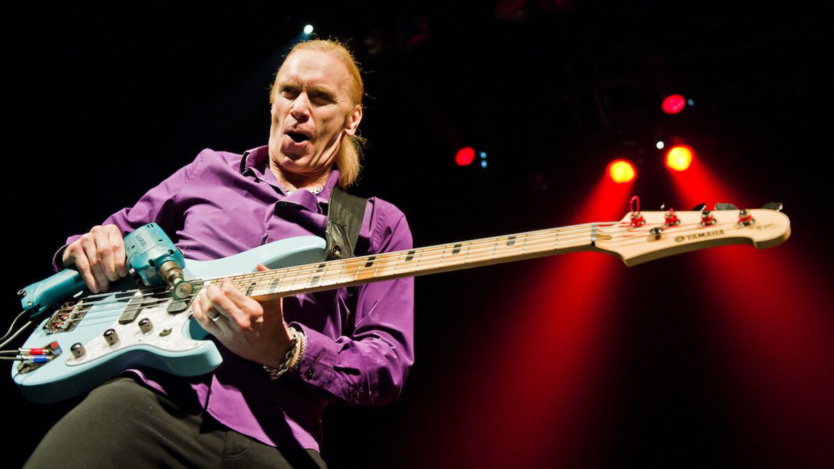 Billy Sheehan from Mr Big performs at Le Bataclan on September 21, 2011 in Paris, France. 