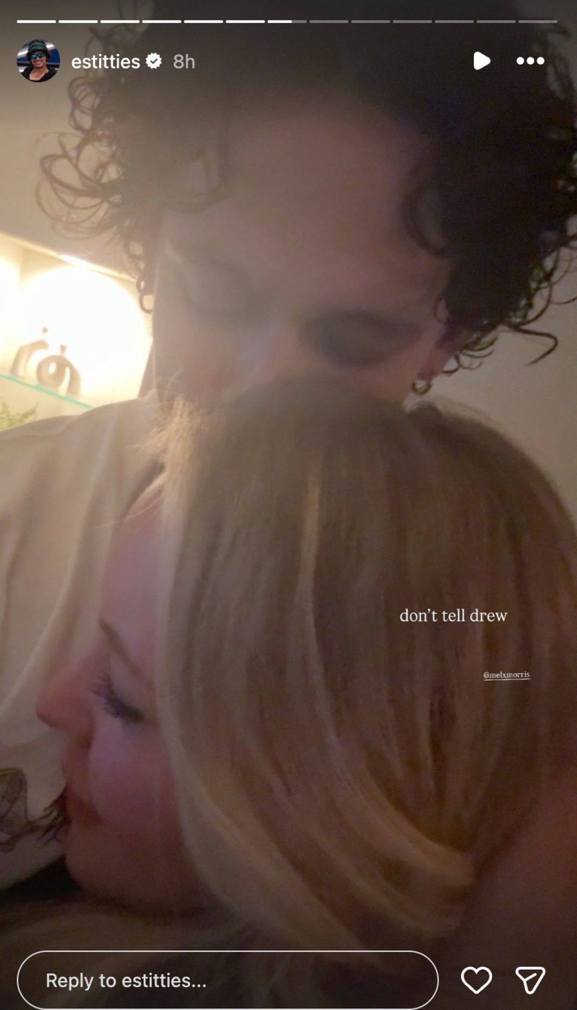 Jason giving Melody a big hug on his Instagram Stories picture.