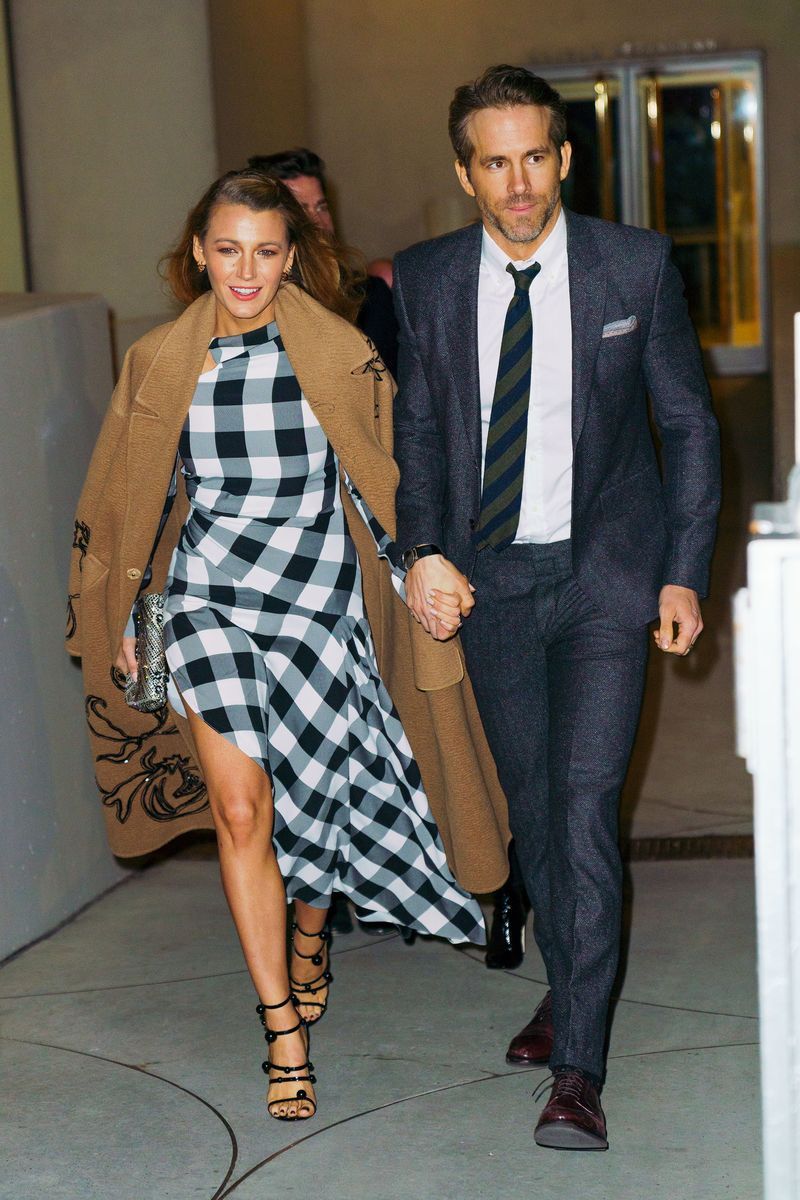 new york, ny march 22 blake lively and ryan reynolds depart the guggenheim on march 22, 2018 in new york city photo by gothamgc images