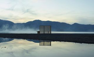 AU3 bench and wood design pictured by Lake Motosuko