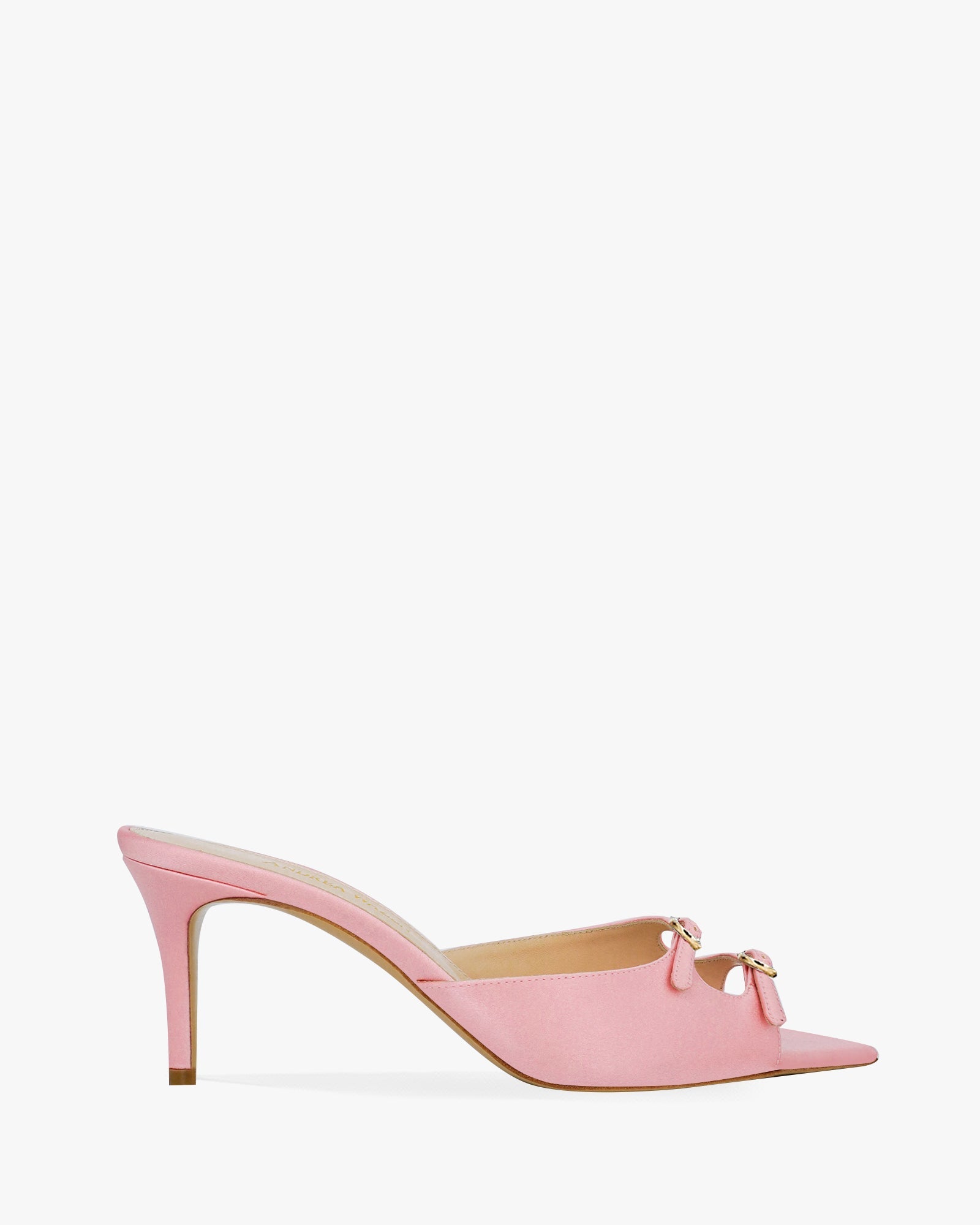 Carol Mule Satin 75 - Gold Buckles / 37.5