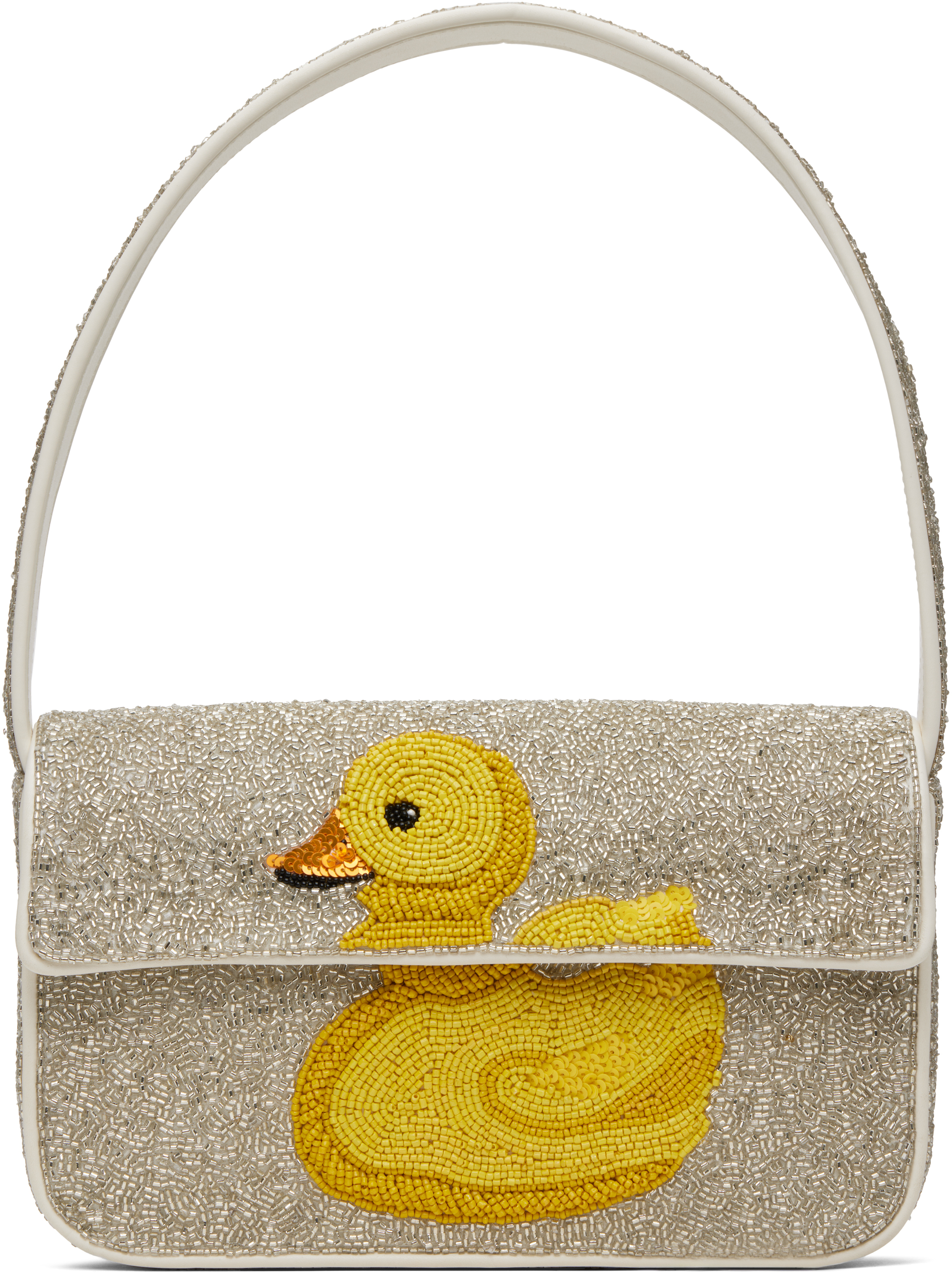 Off-White & Yellow Tommy Beaded Bag