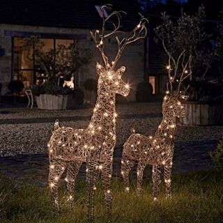 Faux Rattan Light Up Reindeer