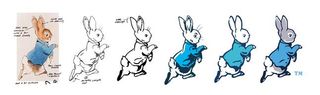 An evolution of Peter Rabbit's design.