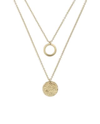 Double gold plated pendant necklace, £34, Oliver Bonas