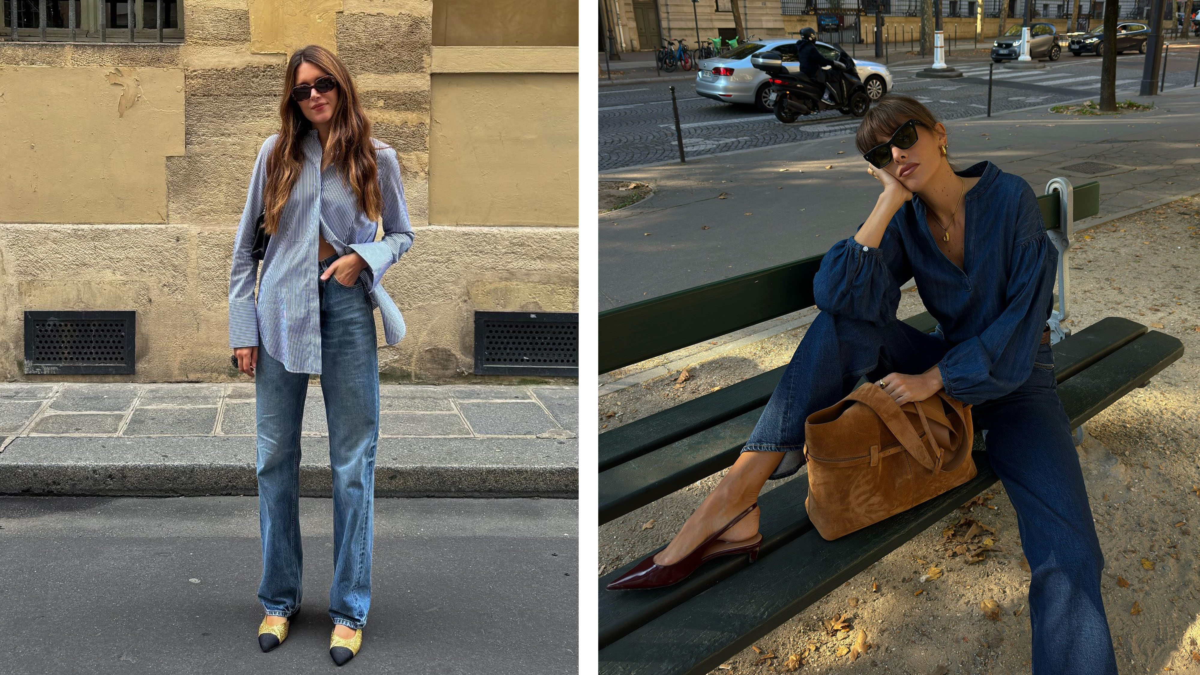 Women wearing jeans in Paris