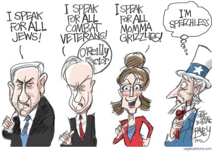 Political cartoon U.S. Netanyahu speech