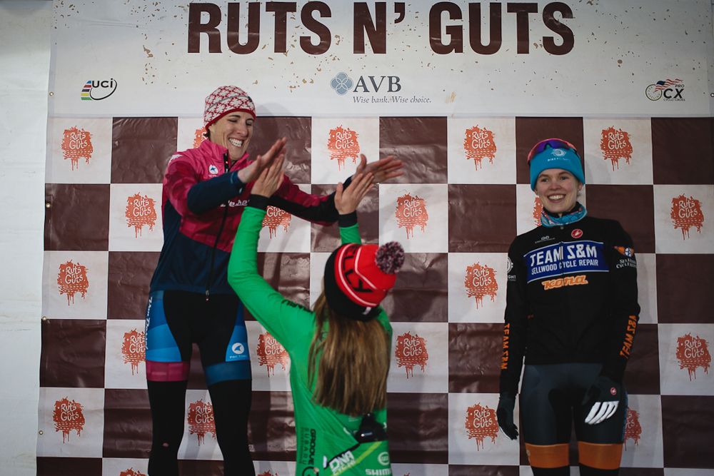 Horseplay on the podium at Ruts 'n' Guts