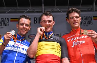 Yves Lampaert (Quick-Step Floors) and teammate Philippe Gilbert 1-2, Jasper Stuyven (Trek-Segafredo) third at Belgian Road Championships
