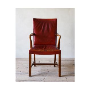 red leather vintage office chair