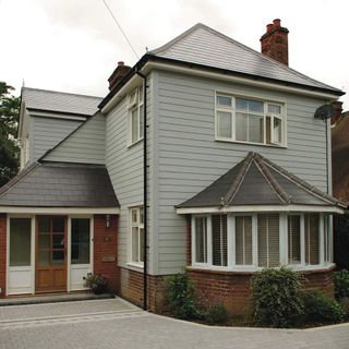 Exterior of grey house