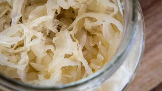 Sauerkraut in glass jar