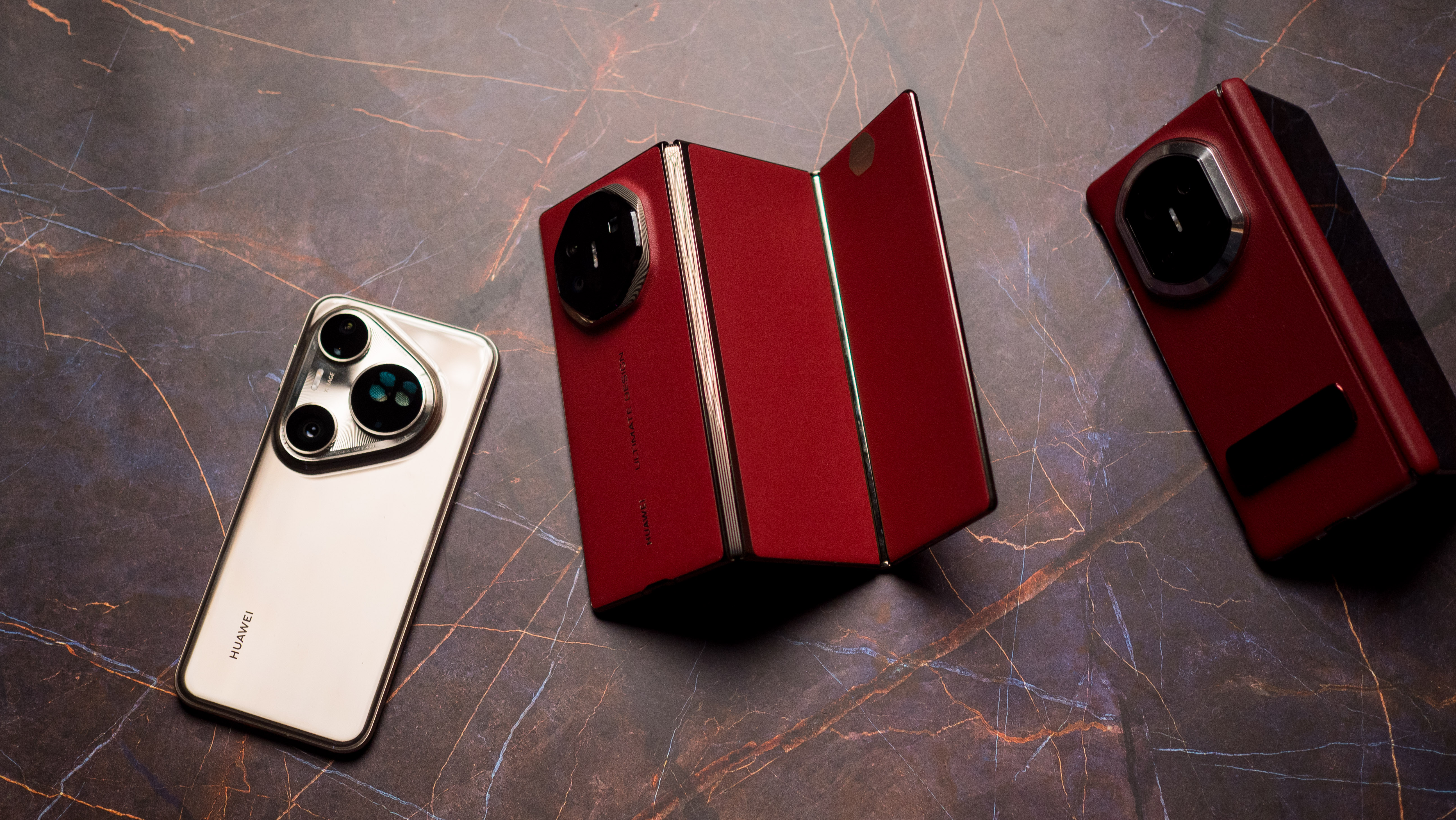 Huawei Mate XT next to the Mate X7