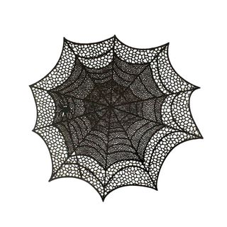 A black spider web placemat