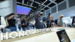 IFA attendees visit the Honor booth at IFA 2023