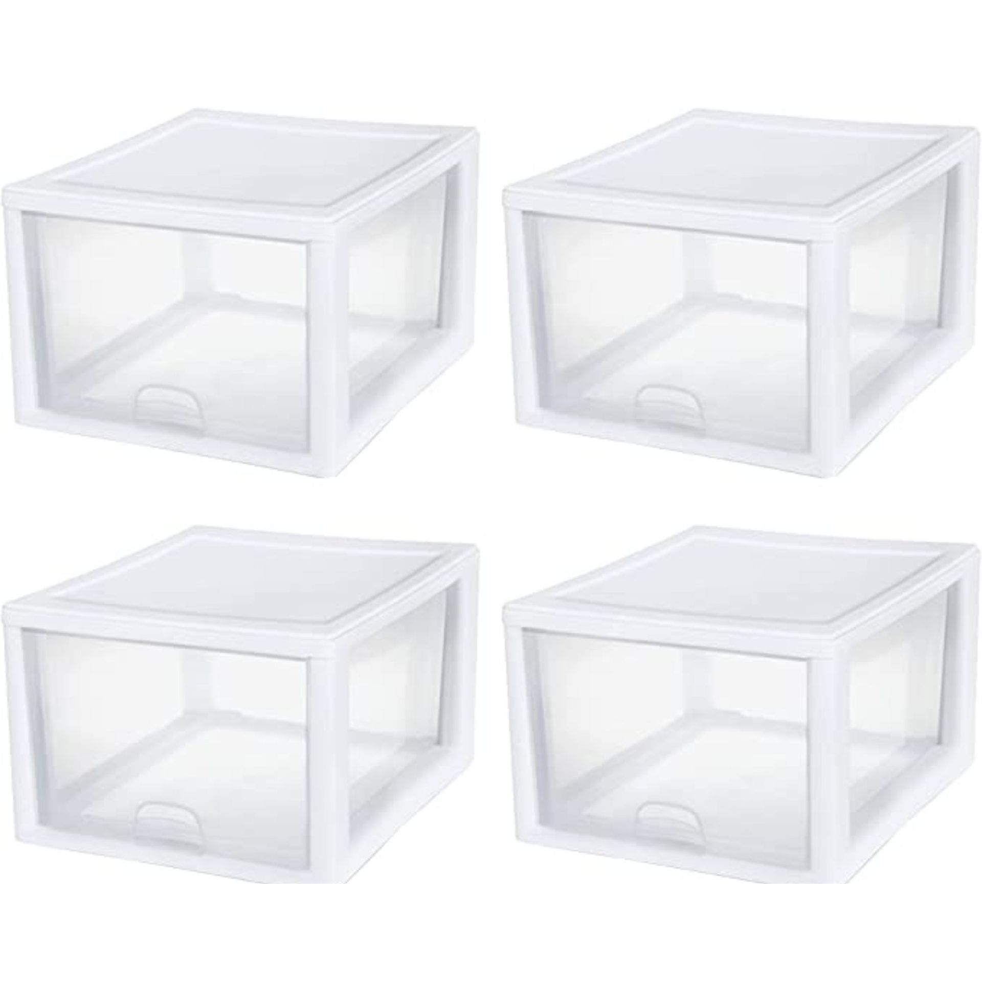 Sterilite 27 Quart Stackable Storage Jar dengan Gagang Terintegrasi dan Tutup yang Dapat Dilepas