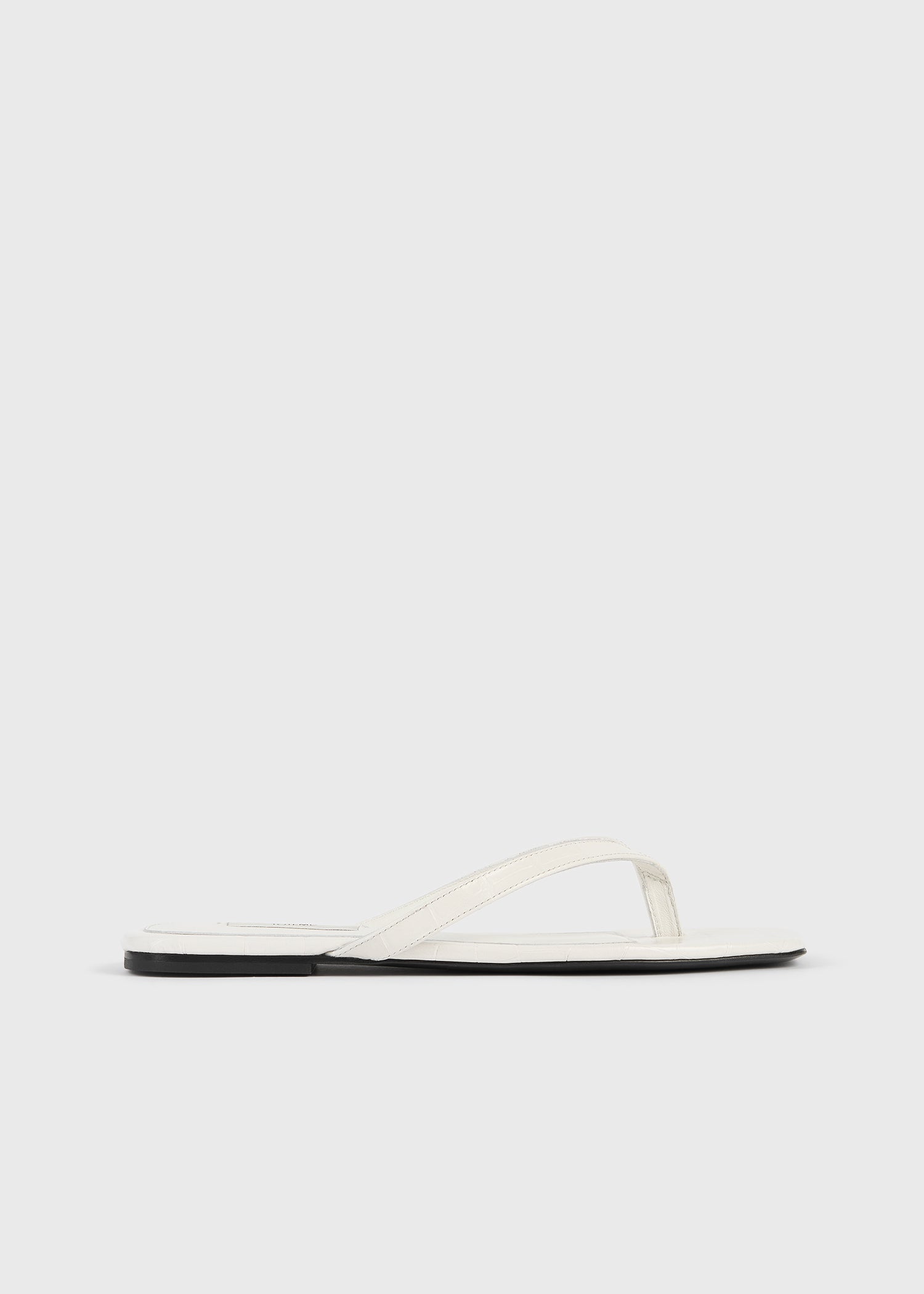 Croco-Embossed Flip Flops Off-White - 35