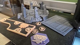 Anycubic Kobra 3 Combo with items printed using it