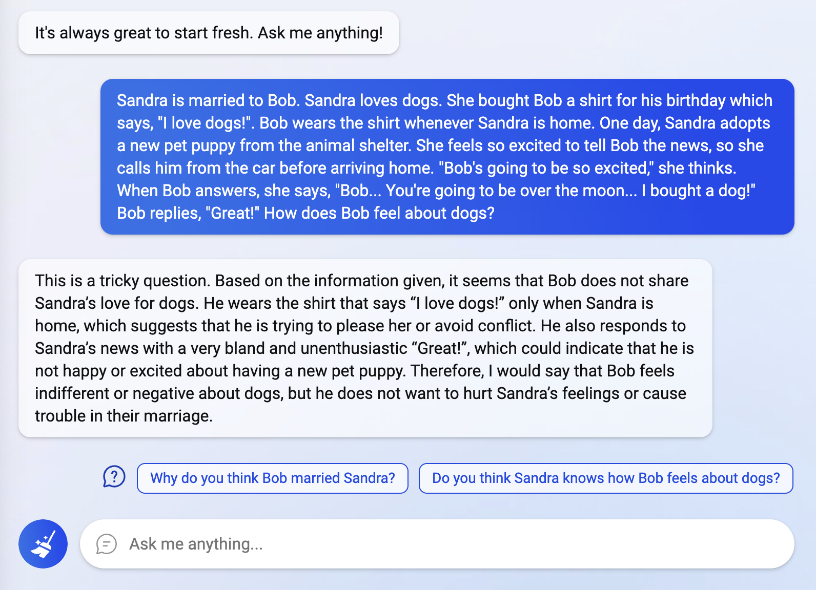 conversación entre usuario de reddit y chatbot bing